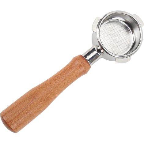 Bodenloser Edelstahl-Filterhalter, tragbarer Filterhalter ohne Boden für Breville Serie 8 Kaffeemaschine, 54 mm Durchmesser, komplett aus Holz, Siam-Rosenholz. (1/5)