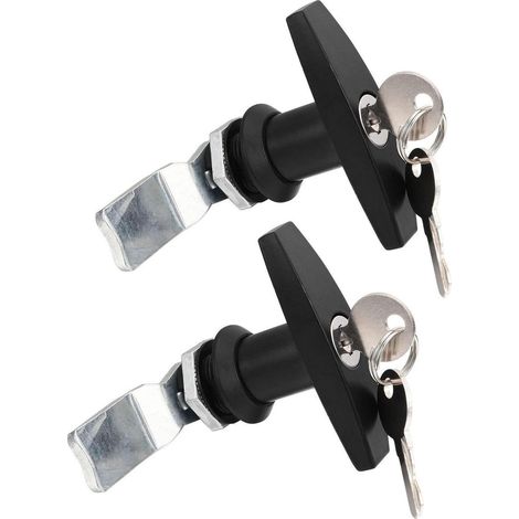 Lot de 2 serrures à poignée en T pour boîte à outils, remorque, caravane, porte de garage