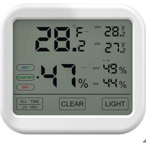 Thermomètre Hygromètre Intérieur avec Haute Précision, Numérique LCD Moniteur Température et Humidité, Indicateur du Niveau de Con