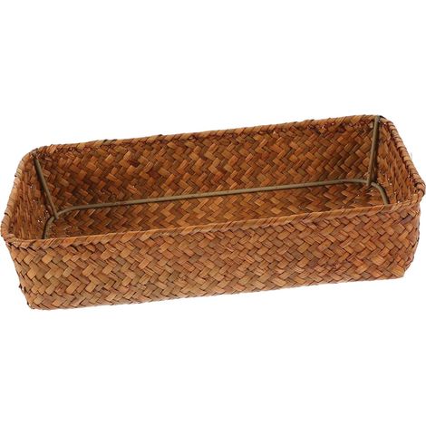 Panier couverts tissé 30x20x15 cm, rangement multifonction cuisine bureau, épices