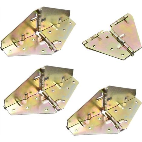 Set of 4 180° folding table hinges with mounting screws (1/5)