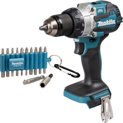 Trapano a percussione a batteria Makita DHP 489 Z 18 V 73 Nm brushless + set di punte da 22 pezzi - senza batteria, senza caricabatterie