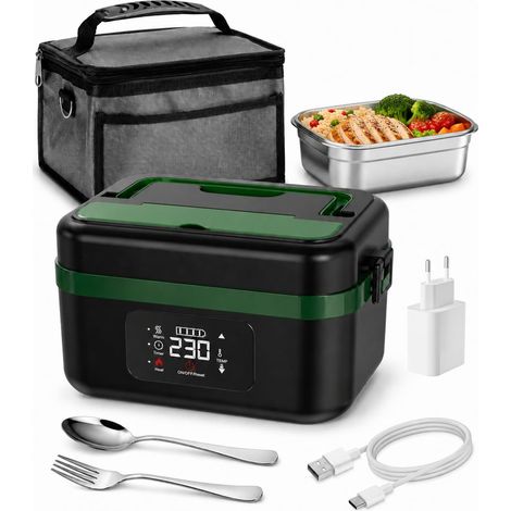 Gamelle Chauffante Batterie Sans Fil, 1000ml, Minuterie