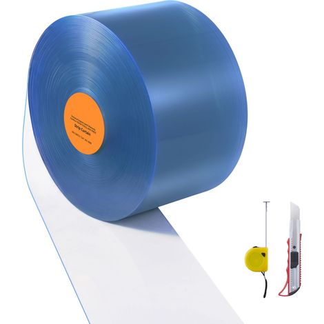 Rideau à Lames PVC Transparent 499,7 cm x 20,3 cm Rouleau pour Chambre Froide (1/5)