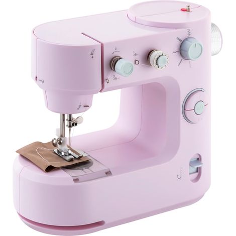 Senderpick – Machine à coudre électronique 26.5x13x22.5cm – Double vitesse avec pédale – 5 types de couture – Lumière LED intégrée (rose) (1/5)