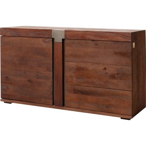 credenza in legno di Mango 135x45x75 marrone laccato AMSTERDAM 28