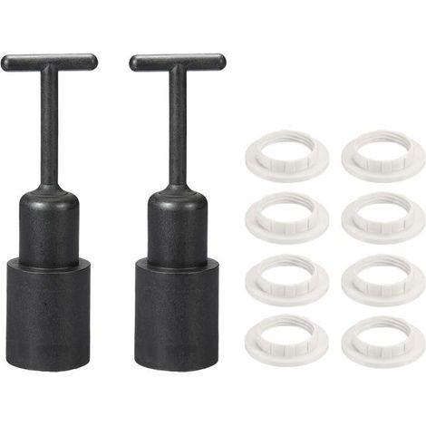 Lot de 10 outils de démontage de bague de douille E14 type T avec anneaux de douille d abat jour pour base moyenne accessoires de (1/4)
