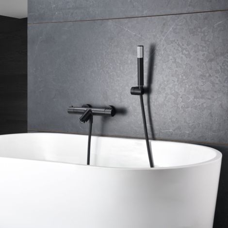 Imex -  Grifo Ducha y Bañera Termostatico Negro Serie  Génova