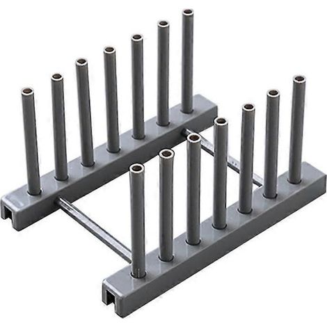 Égouttoir à vaisselle en plastique, support pour assiettes, porte-couvercles, organisateur de couvercles (gris) (1/3)