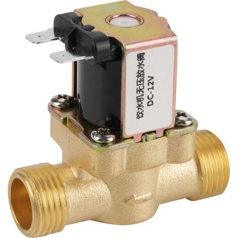 Zweiwege-Magnetventil – Normalerweise geschlossen – 12 V – G1/2 BSPP-Anschluss – Messing – Für Wasser bis 55 °C (1/5)