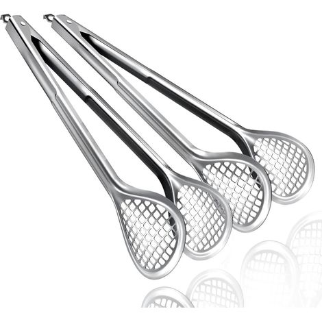 Ensemble de 2 pinces de cuisine en acier inoxydable - Pinces à viande - Pinces à barbecue - Avec anneau de suspension - Ustensiles de cuisine (1/5)