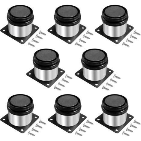 8 Pieces Adjustable Furniture Legs 5 cm, Adjustable Furniture Feet, Round Stainless Steel Metal, Adjustable Height 0-15 mm, for Sofa Legs, Furniture Feet, Kitchen Furniture Legs, Table Legs, Furniture (1/5)