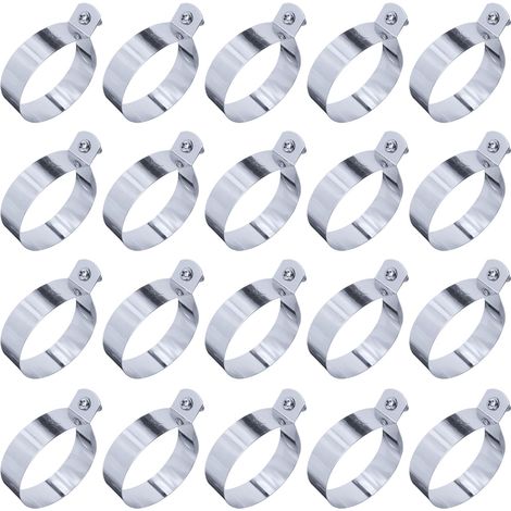 20 ensembles de support de chaîne avec clôture de chaîne 304 en acier inoxydable avec boulons et écrous pour poteaux, panneaux de clôture de porte de tuyau (diamètre 48mm) (1/5)