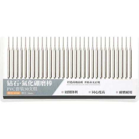 Aiguille de meulage, 30Pcs 1mm Set d'aiguilles de meulage Emery Cylindrique à tête Plate Accessoires de broyeur électrique 【Cadeau de Noël, Cadeau du Nouvel an】 (1/5)