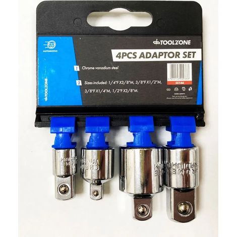 Socket Adaptor Converter Reducer 4pc Set 1/2"" 3/8"" 1/4"" Adapter SS166