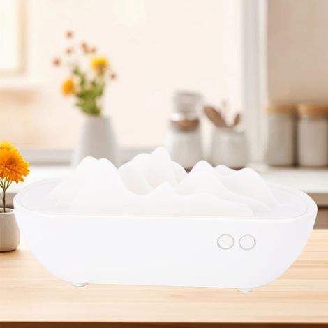 Difusor de aromas con diseño de montañas chinas: humidificador compacto de vapor frío de color blanco para uso doméstico. (1/5)