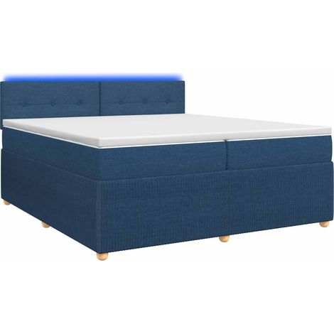 Maison Exclusive - Letto box spring con materasso Blu 200 x 200 cm Tessuto (1/5)