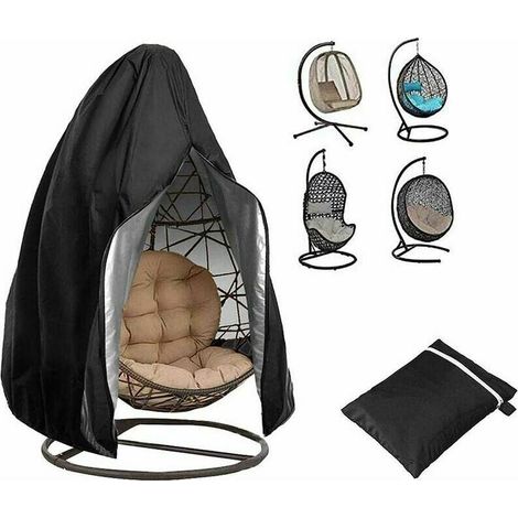 Housse de Chaise Suspendue de Patio - Housse de Chaise Oeuf Cocoon Swing avec Fermeture Éclair, Abri de Meubles de Jardin Extérieur Robuste Imperméable Coupe-Vent 190x115cm (1/5)