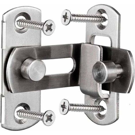 Coffret de forets pour perceuse 2 grandes boucles de verrouillage de porte à angle droit de 90 degrés boulons de verrouillage incurvés boulons à levier de verrouillage coulissant pour portes et fenêtr (1/5)