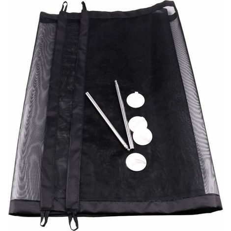 Baby Safety Gate, Extendable Dog Gate, Retractable Safety Gate, Stair Safety Net for Dogs, Cats, Babies and Pets, Black (110x72cm) (1/5)