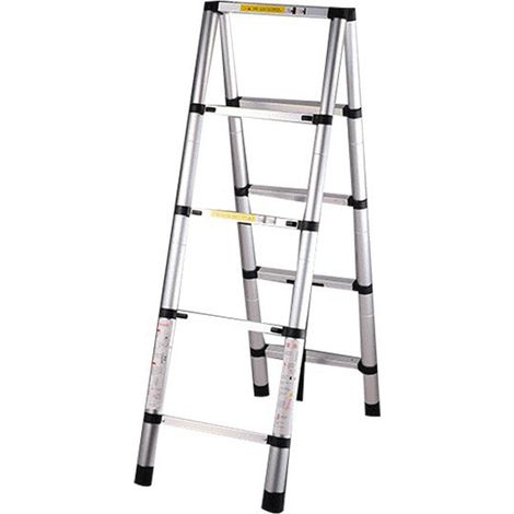 Escabeau de travail multifonctionnel rétractable à haute capacité de charge, conception élargie, escabeau pliant à chevrons, 2 m / 6,6 pi et 2 m / 6,6 pi (1/5)