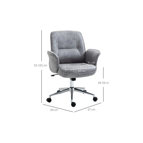 Fauteuil de bureau XXL gris clair rembourré avec hauteur réglable et fonction bascule jusqu'à 120 kg pour bureau et télétravail (1/5)