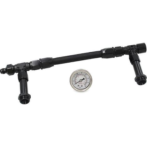 Conduite d'alimentation double avec manomètre pour carburateur Holley 4150, filetage 7/8"-20, raccord 8AN. (1/5)
