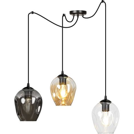Lampadario Emibig Level 3 luci E27 nero multicolor (1/5)
