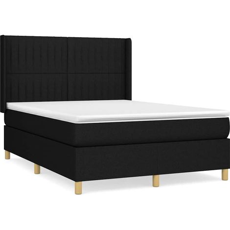 Maison Exclusive - Boxspringbett mit Matratze Schwarz 140x200 cm (1/5)