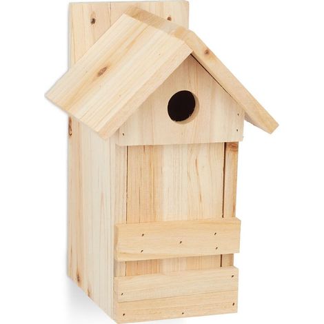 1 Nichoir à oiseaux, bois de sapin, trou 2,8 cm, 25x16x14 cm, mésanges, jardin, balcon (1/5)