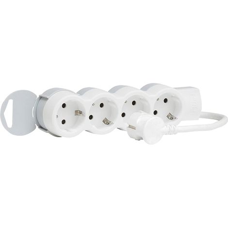 MULTIPRISE 4 PRISES x 2P TT S/I BLANC - 1,5 M (1/3)
