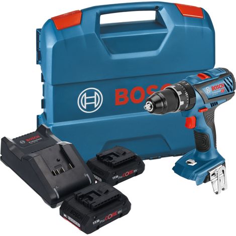 Perceuse-visseuse à percussion sans fil Bosch GSB 18V-28 Professional 18 V 63 Nm + 2 batteries ProCore 4,0 Ah + chargeur + mallette L-Case