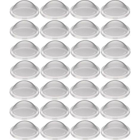 – Lot de 28 amortisseurs de butée en silicone transparent – Rond 10mm – Autocollants pour meubles, portes et placards – Adhérence durable (1/2)