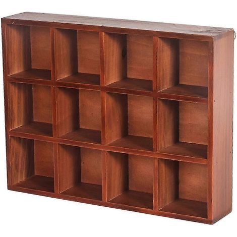 Vitrine en bois à 12 compartiments, étagère autoportante pour exposer miniatures, jouets et accessoires. Modèle robuste. (1/5)