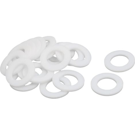 24mmx14mmx2mm Rondelle plate en PTFE blanc joint bride 20pcs (1/2)