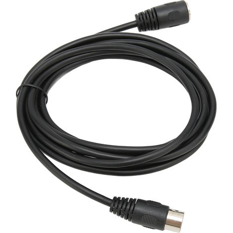 Câble MIDI 5 broches DIN mâle-femelle 3 m pour synthétiseur, clavier et équipement audio, connexion fiable (1/5)