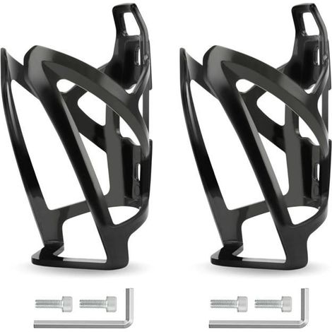 BelleRise - Ensemble porte-bidon de vélo en deux parties – porte-gobelet en plastique PC – comprend les vis et les outils d'installation, noir. (1/5)