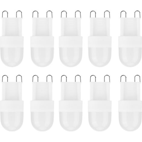 Lot de 10 ampoules LED G9 1,5 W à deux broches pour lustre, plafonnier et applique murale (110 V). (1/5)