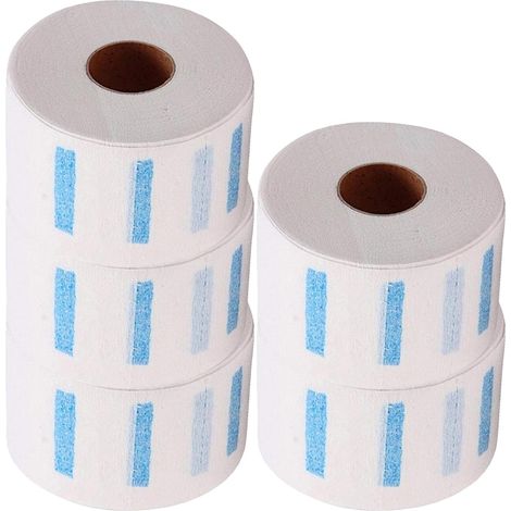 Bandes de Cou en Papier Doux et Flexible, 5 Rouleaux Jetables pour Salon de Coiffure, Protection Imperméable pour Coupe et Teinture (1/5)