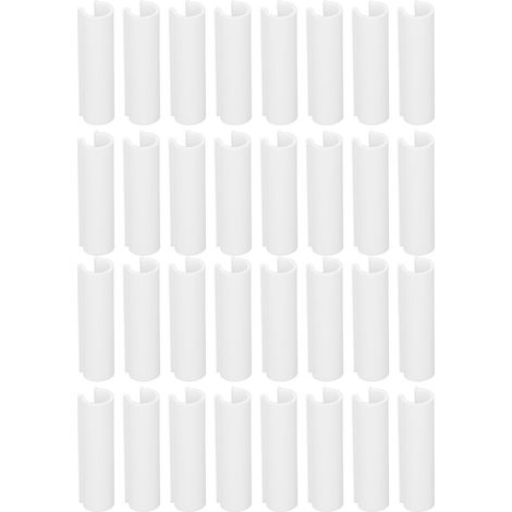 32 pièces de pinces de serrage multifonctionnelles et réutilisables en PVC pour tuyaux de serre, couvertures de piscine, toiles d'ombrage, blanches, petite taille. (1/5)
