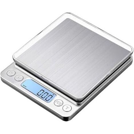 Balanza electrónica para alimentos T i2000 Balanza digital para productos horneados 3 kg/0,1 g, balanza electrónica de precisión con plataforma de pesaje de acero inoxidable, función de tara (1/5)