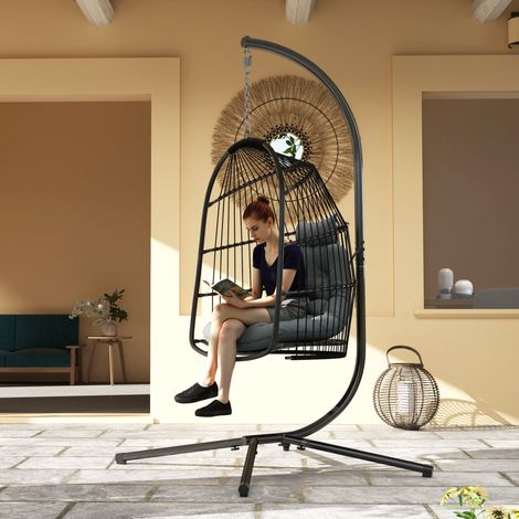 poltrona seduta 74x68x105 sospesa pieghevole grigio OKMYHOME (1/5)