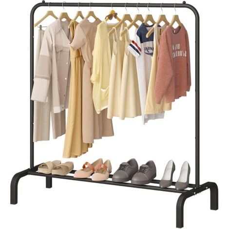 Portant à vêtements avec étagères à Chaussures, de qualité Commerciale, pour présentation, Rangement, Noir