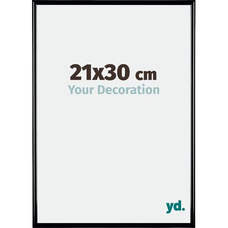 Your Decoration - 21x30 cm - Cadres Photos en Plastique Avec Verre acrylique - Anti-Reflet - Excellente Qualité - Noir Très Brillant - Cadre Decoration Murale - Bordeaux.