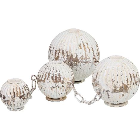 Set de 4 jarrones de metal blancos 55x12x13 cm (1/5)