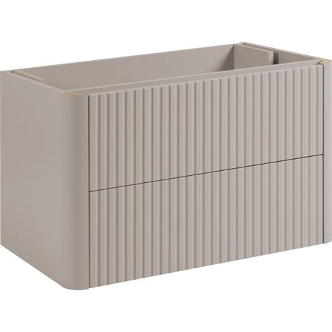 Meuble sous-vasque suspendu LINEA cachemire 80 cm (1/5)