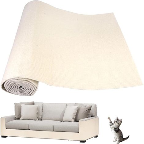 200cmx40cm Griffoir Chat Canapé pour Mur Porte Meuble Canapé (Blanc cassé) Tapis Griffoir Chat Adhesif,Protection Canape Chat Anti Griffe,Protection Anti Griffe Canapé,Griffoire a Chats (1/5)