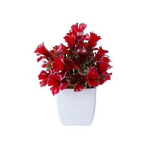 Plante artificielle en pot, lilas artificiel, bonsaï, réaliste et coloré, pour la décoration intérieure.rouge (1/5)