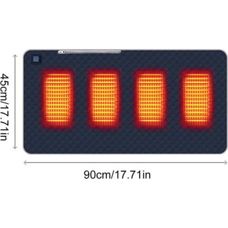 5V Coussin chauffant pour chaise de bureau, coussin chauffant USB, chaleur rapide, lavable en machine,4590cm (1/4)