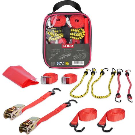 STIER Spanngurte-Set 9-teilig, TÜV/GS geprüft nach DIN EN 12195-2 (1/5)